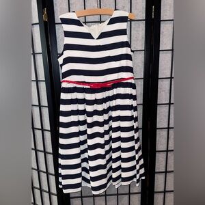Pippa & Julie Black and White Striped Dress with Red Accent